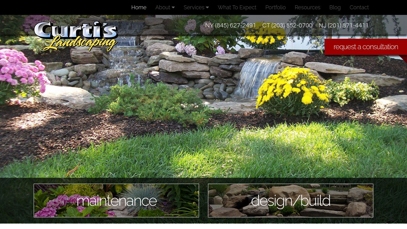 Landscaping picture of the company website Curti's Landscaping