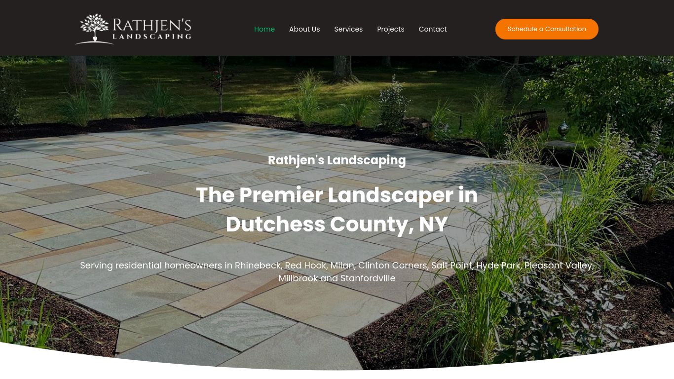 Landscaping picture of the company website Rathjen's Landscaping