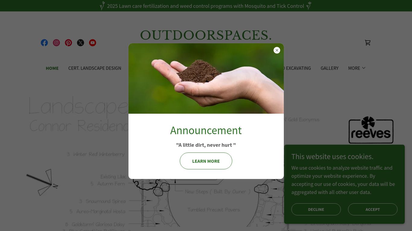 Landscaping picture of the company website Outdoorspaces.Me