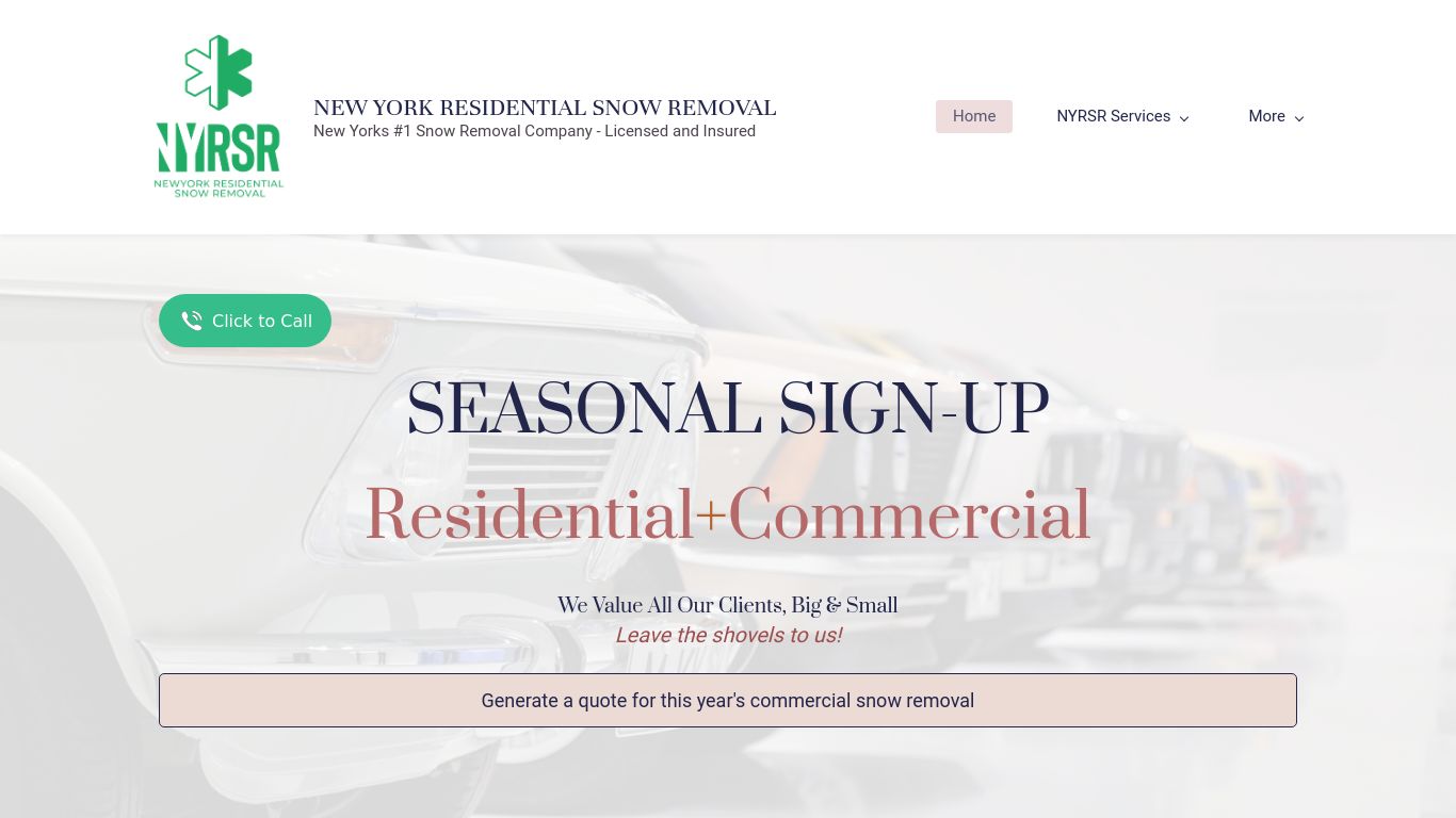 Landscaping picture of the company website NEW YORK RESIDENTIAL SNOW REMOVAL