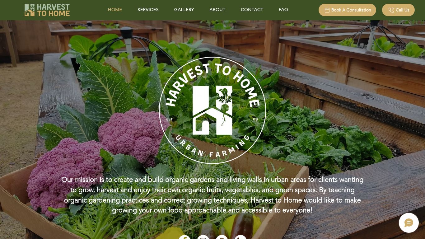 Landscaping picture of the company website Harvest To Home