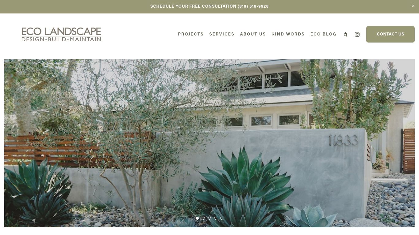 Landscaping picture of the company website ECO Landscape