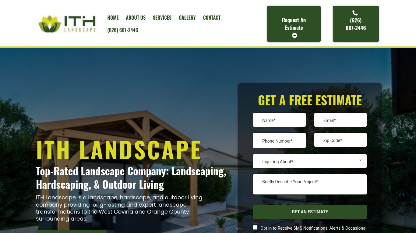 Landscaping picture of the company website ITH Landscape