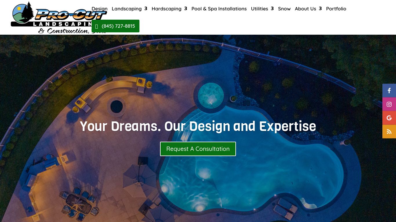 Landscaping picture of the company website Pro Cut Landscaping