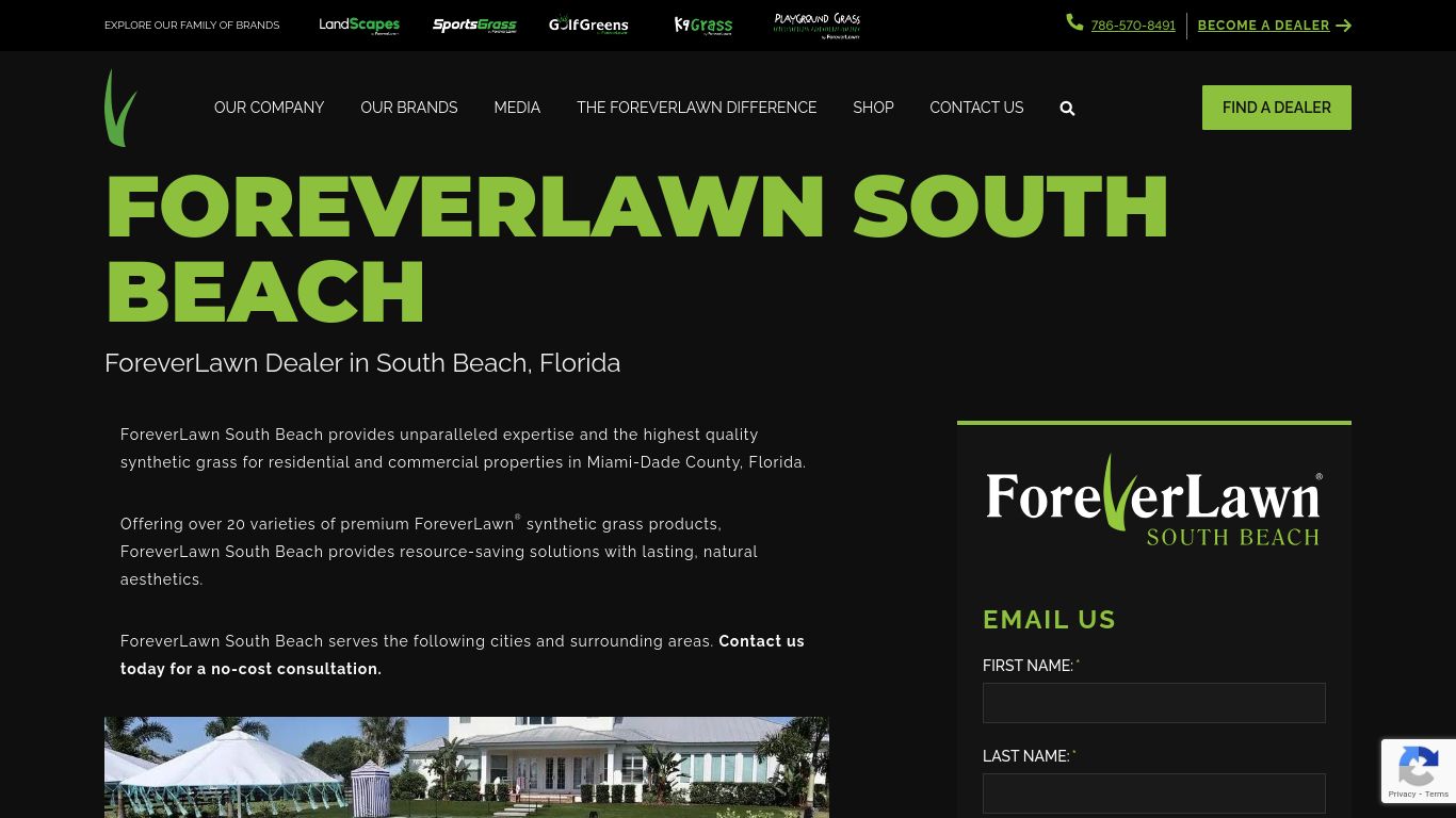 Landscaping picture of the company website ForeverLawn