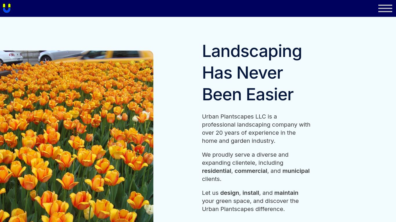 Landscaping picture of the company website Urban Plantscapes