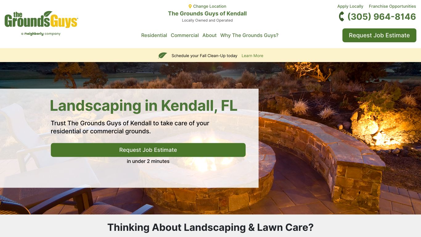 Landscaping picture of the company website The Grounds Guys