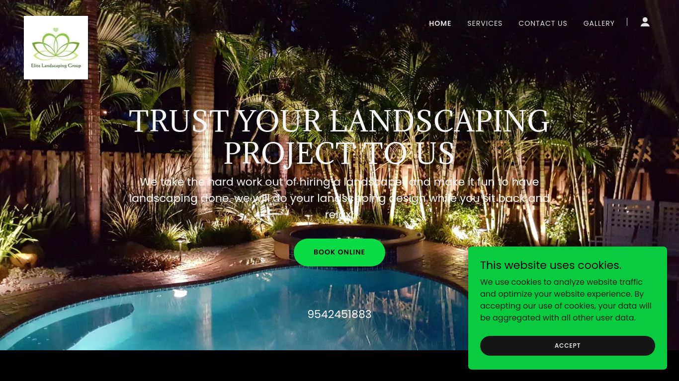 Landscaping picture of the company website Elite Landscaping Group