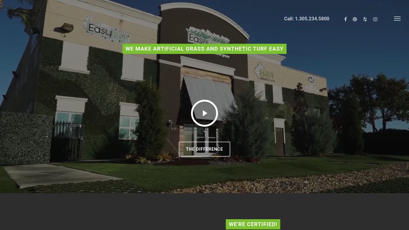 Landscaping picture of the company website EasyGrass