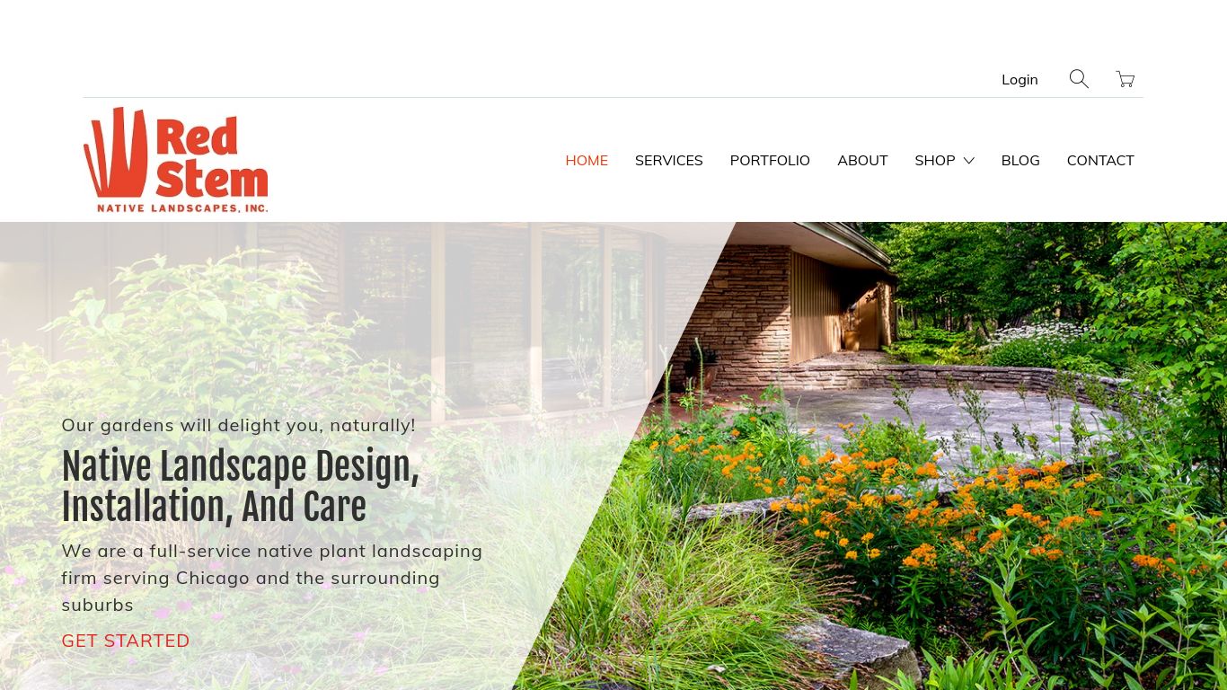 Landscaping picture of the company website Red Stem