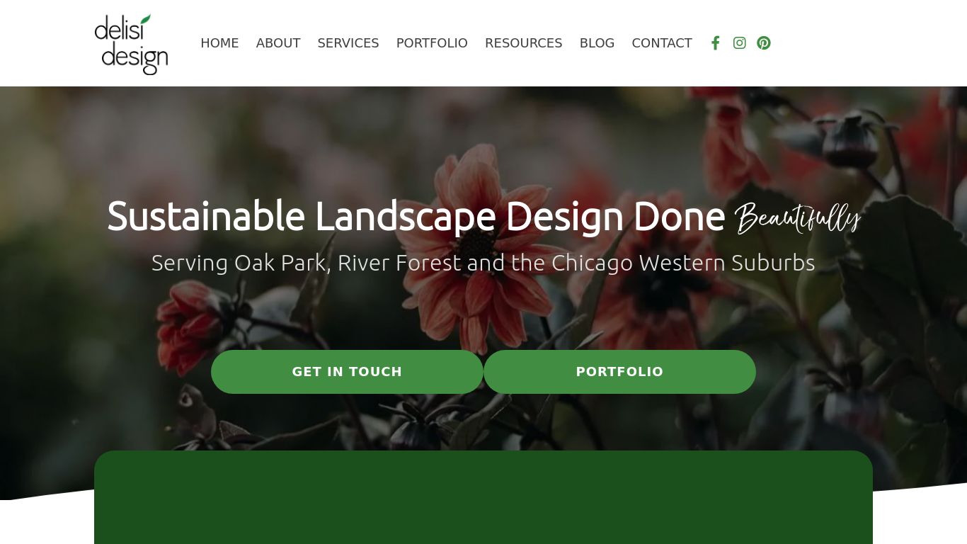 Landscaping picture of the company website Delisi Design