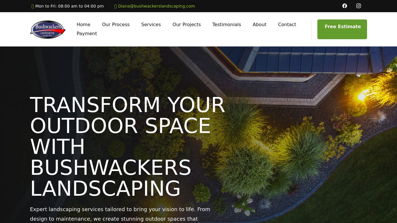 Landscaping picture of the company website Bushwackers Landscaping