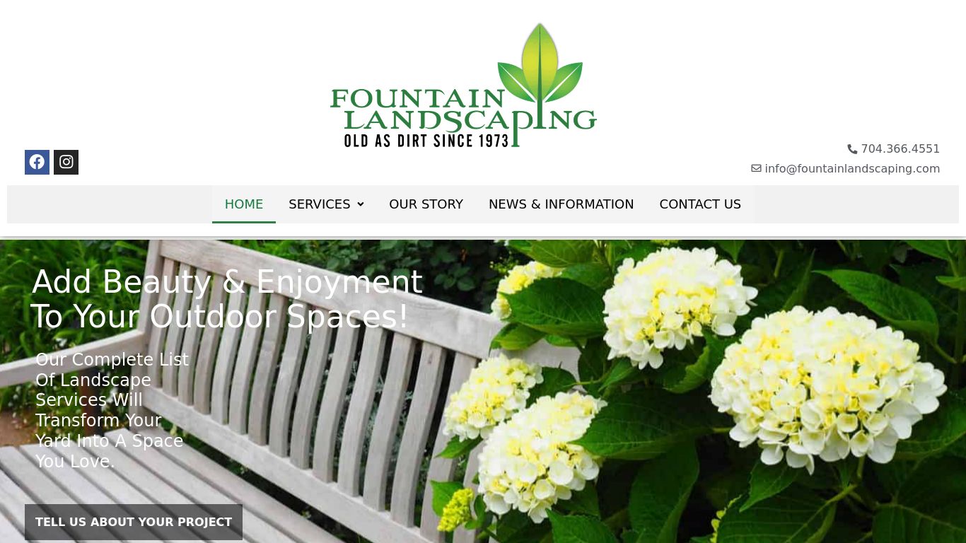 Landscaping picture of the company website Fountain Landscaping