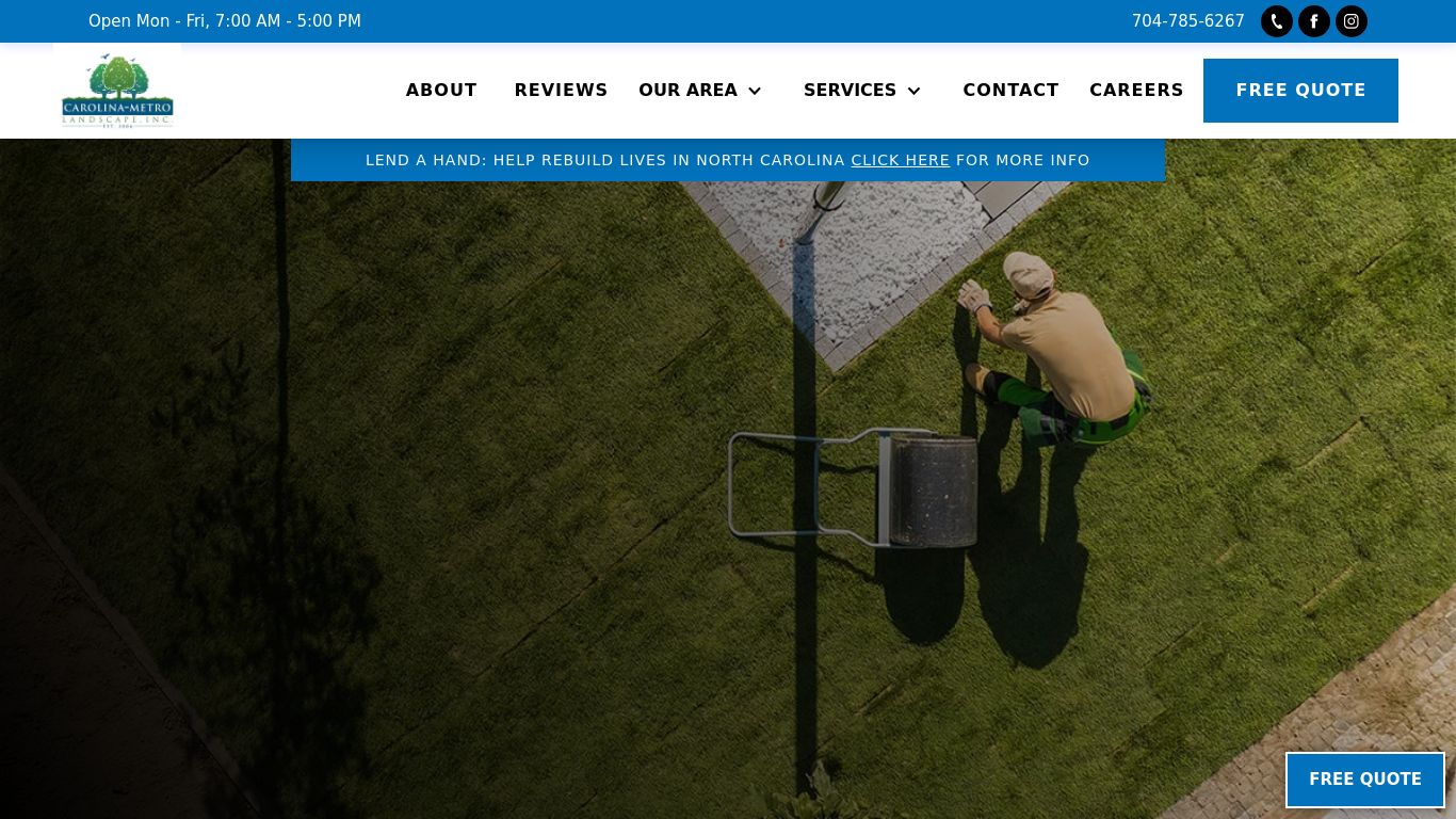 Landscaping picture of the company website Carolina-Metro Landscape