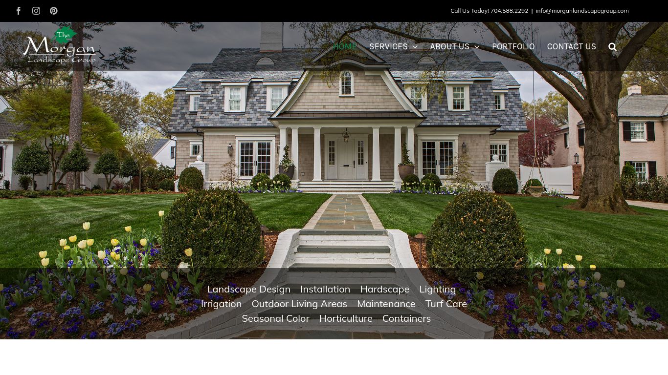 Landscaping picture of the company website Morgan