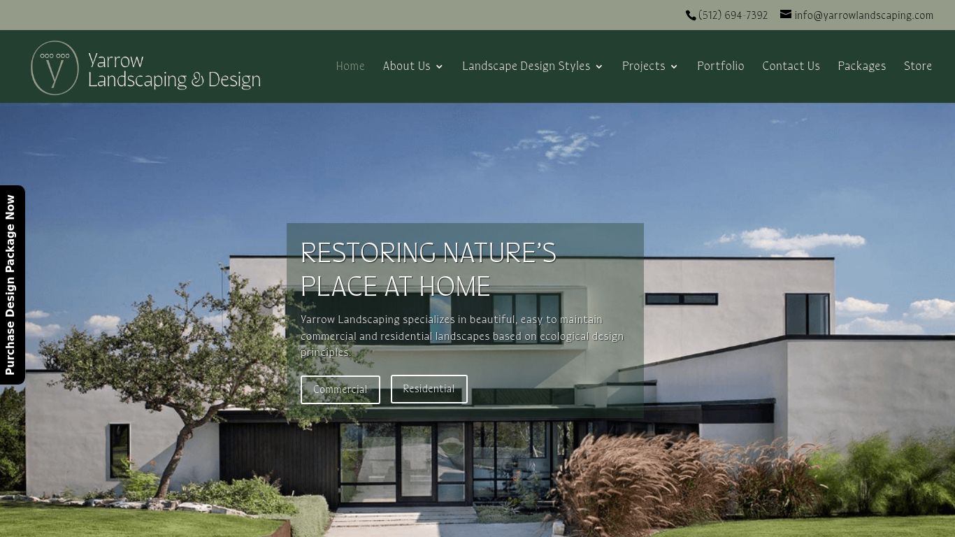 Landscaping picture of the company website Yarrow Landscaping