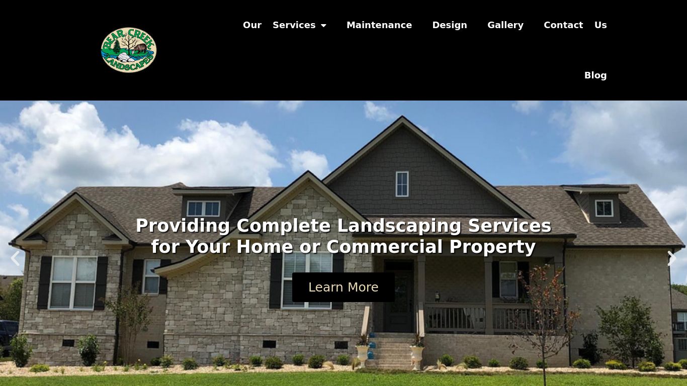 Landscaping picture of the company website Bear Creek